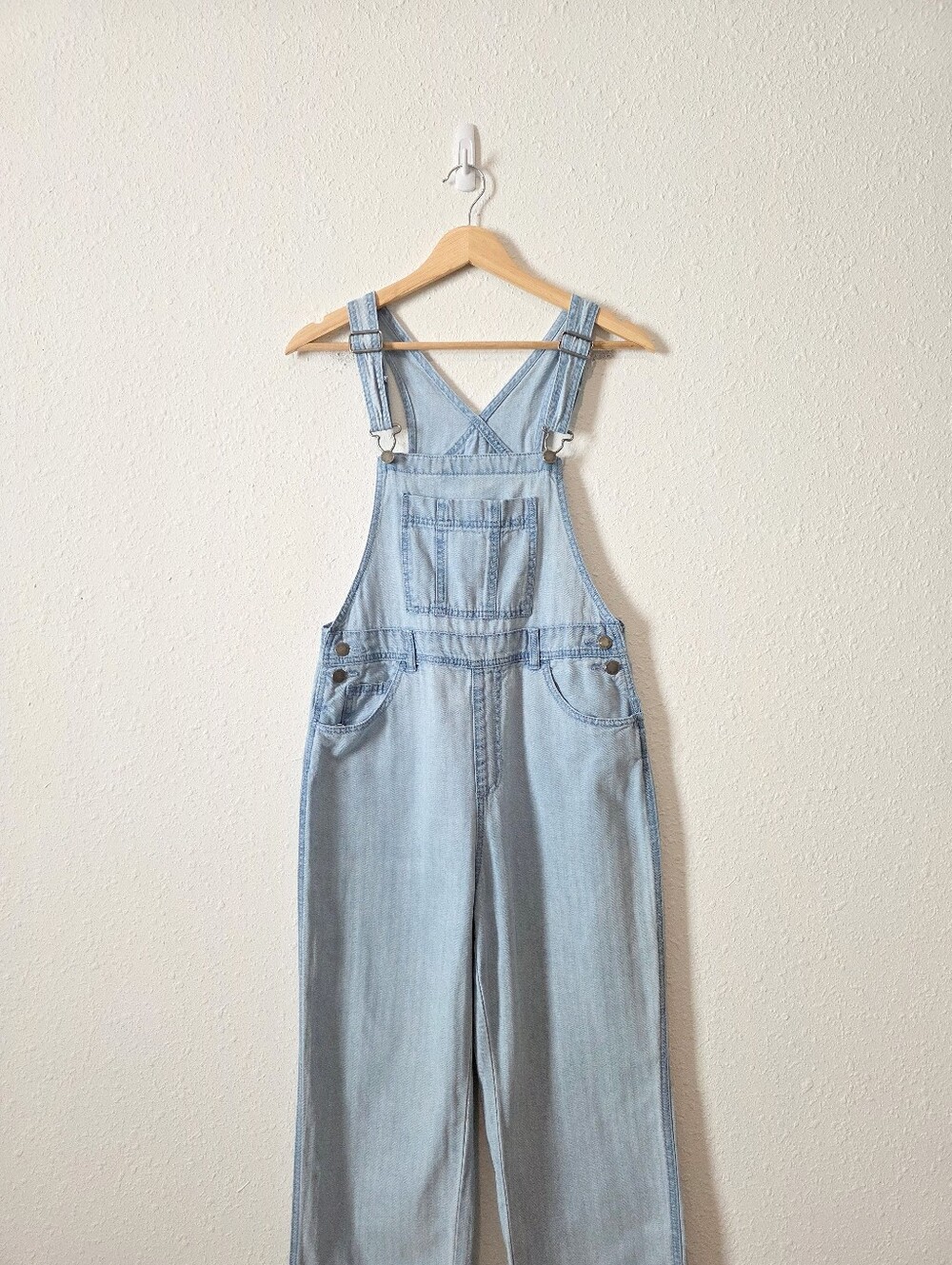Light Wash Straight Denim Overalls 4